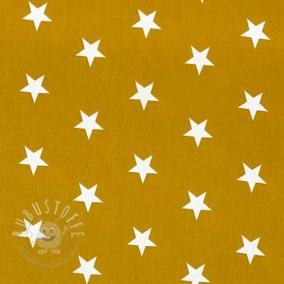 Baumwollstoff Stars ochre