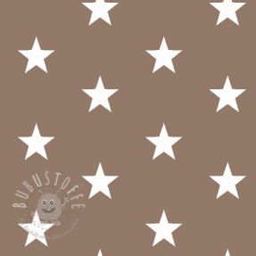 Baumwollstoff Stars taupe