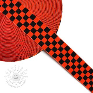 Gummiband 4 cm Chequered jacquard orange