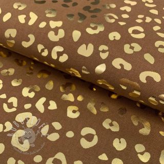 Dekostoff Leopard prints brown metallic premium