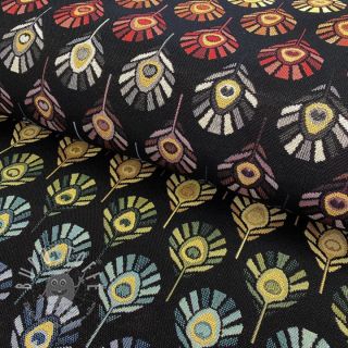 Dekostoff GOBELIN PREMIUM Peacock Feather Bow black