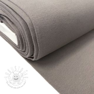 Baumwoll Bündchenstoff glatt grau ORGANIC