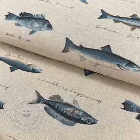 Dekoračná látka Linenlook Fish vintage