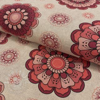 Dekostoff Linenlook Mandala flower