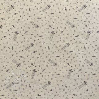 Dekostoff Linenlook premium Musical Note Dancing
