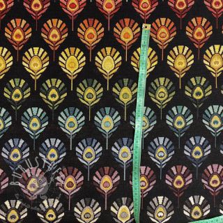 Dekostoff GOBELIN PREMIUM Peacock Feather Bow black