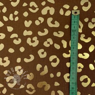 Dekostoff Leopard prints brown metallic premium