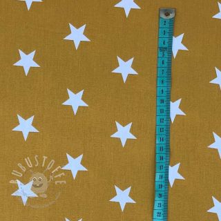 Baumwollstoff Stars ochre