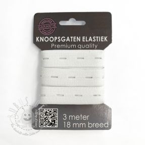 Knopfloch gummiband 18 mm white 3 m