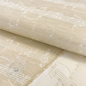 Dekostoff jacquard Music notes lyrics metallic