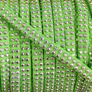 Wildlederkordel strass lime