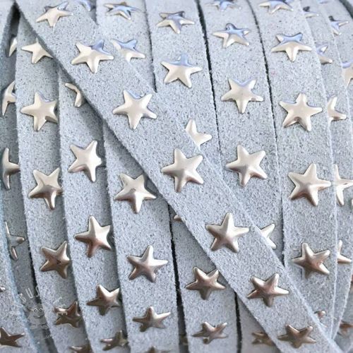 Wildlederkordel Sterne light blue