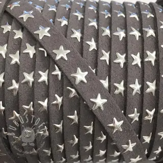 Wildlederkordel Sterne grey