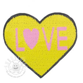 Pailletten reversibel Heart love yellow