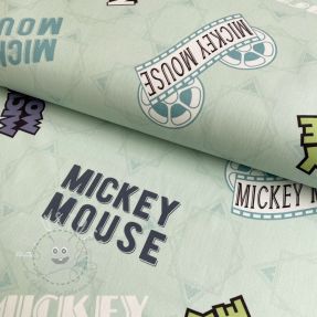 Dekostoff Mickey Mouse Movie banner green digital print