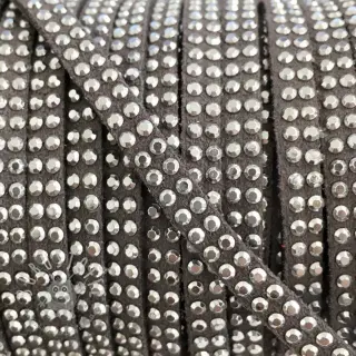 Wildlederkordel strass grey