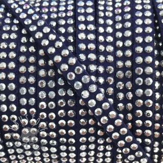 Wildlederkordel strass dark blue