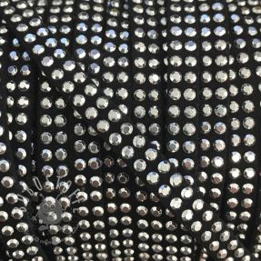 Wildlederkordel strass black