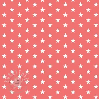 Baumwollstoff Petit stars coral
