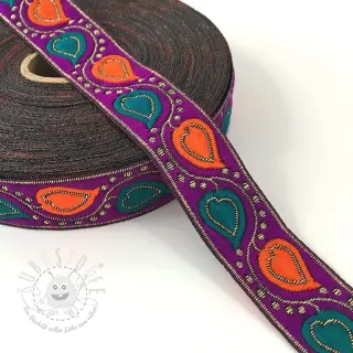 Jacquard Leaves purple