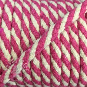 Baumwollkordel 5 mm fuchsia ecru