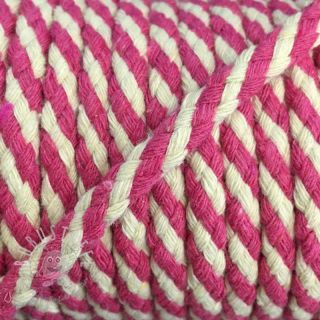 Baumwollkordel 5 mm fuchsia ecru