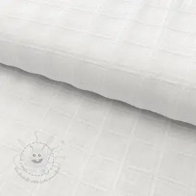 Baumwollstoff EMBROIDERY DOBBY Square white