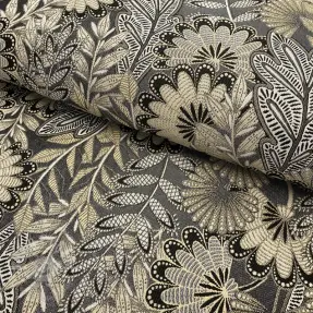 Dekostoff jacquard Boho leaves