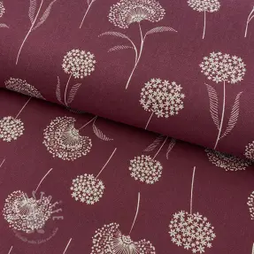 Dekostoff Linenlook Elegant dandelion bordeaux