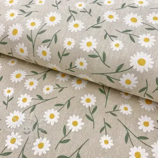 Dekostoff Linenlook Daisy sweet field