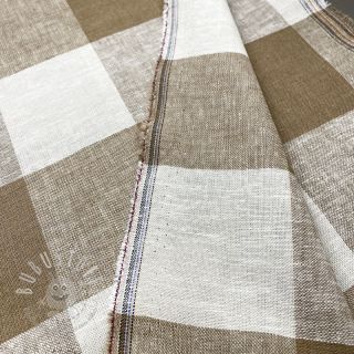 Viskosestoff leinen YARN DYED CHECK light brown