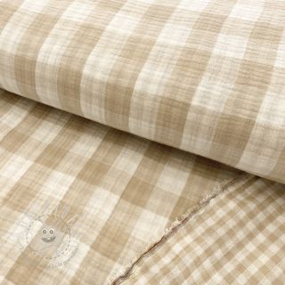 Double gauze/musselin Double sided CHECKS MINI beige