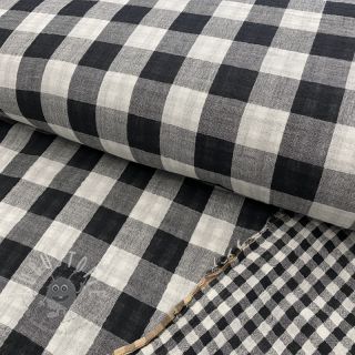 Double gauze/musselin Double sided CHECKS MINI black