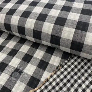 Double gauze/musselin Double sided CHECKS MINI black