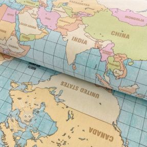 Dekostoff premium World map vintage