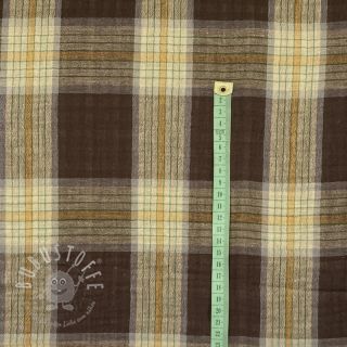 Double gauze/musselin Double sided CHECKS brown combo