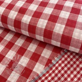 Double gauze/musselin Double sided CHECKS MINI red