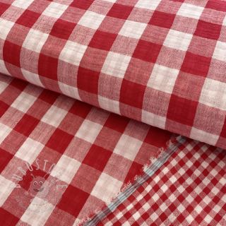 Double gauze/musselin Double sided CHECKS MINI red