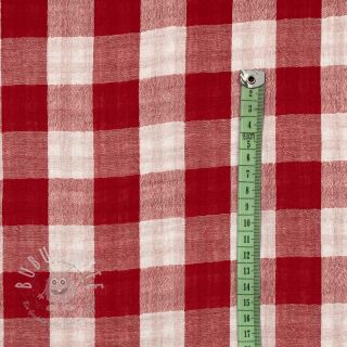 Double gauze/musselin Double sided CHECKS MINI red