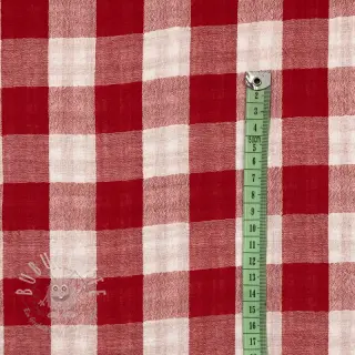 Double gauze/musselin Double sided CHECKS MINI red