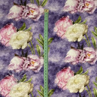 Viskosestoff Artistic flowers design C digital print