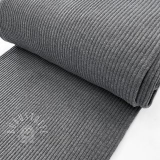 Baumwoll Bündchenstoff HEAVY RIB grey melange