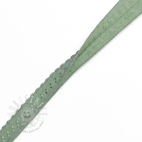 Elastisches Schrägband Polyamide 12 mm LUXURY old green