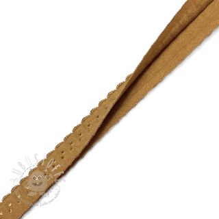 Elastisches Schrägband Polyamide 12 mm LUXURY cognac