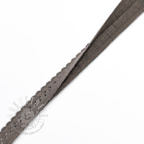Elastisches Schrägband Polyamide 12 mm LUXURY dark taupe