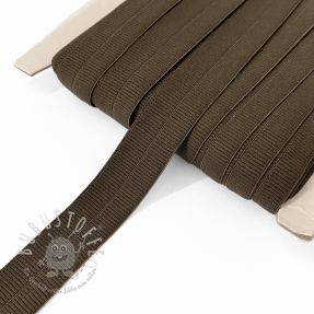 Elastisches Schrägband Polyamide matt 20 mm RIB choco