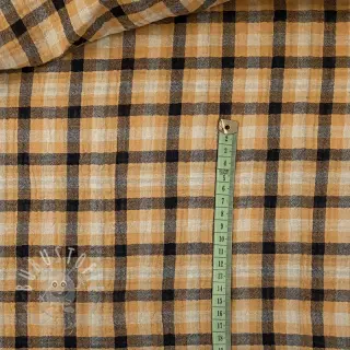 Double gauze/musselin Double sided CHECKS multicolour brown