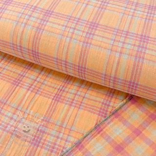 Double gauze/musselin Double sided CHECKS multicolour pink