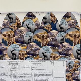 Sweatstoff Nordic cattle SET PANEL digital print