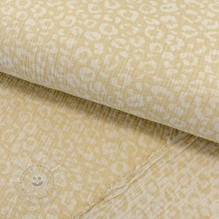 Double gauze/musselin jacquard Animal yellow ecru